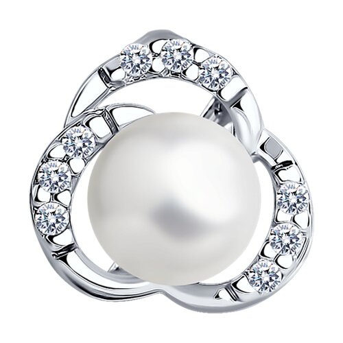 Подвеска SOKOLOV - Серебро 925, Жемчуг синтетический, Фианит (арт. 94033067)