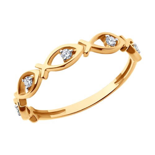 Кольцо SOKOLOV - Золото 585, Фианит (арт. 019401)