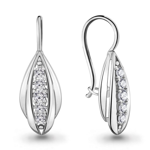 Серьги Аквамарин - Серебро 925, Фианит (арт. 46807А.5)