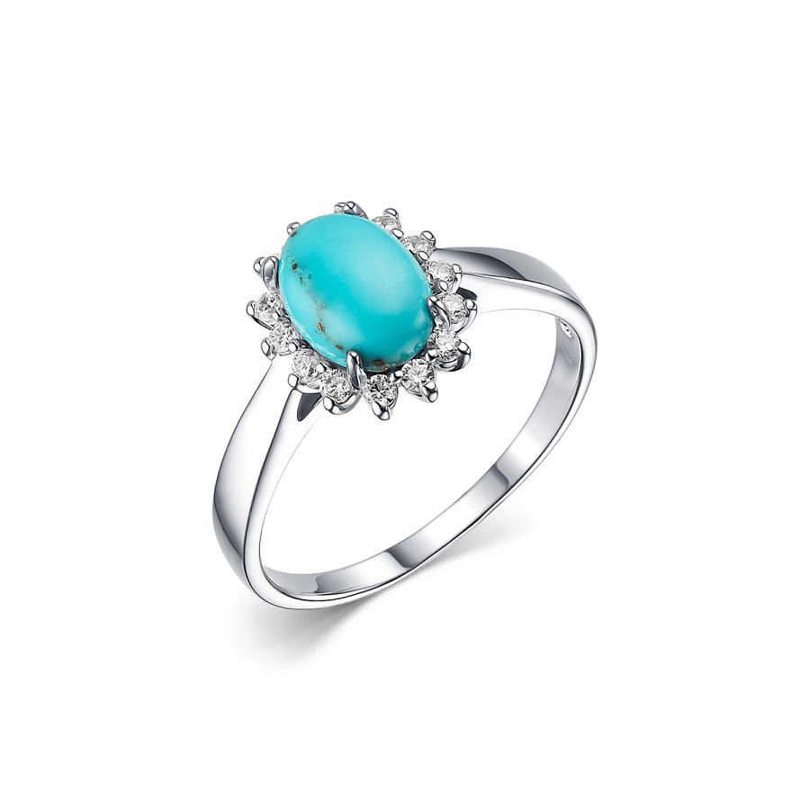 Кольцо Дар - Серебро 925, Бирюза, Фианит (арт. К-3728рк43800)