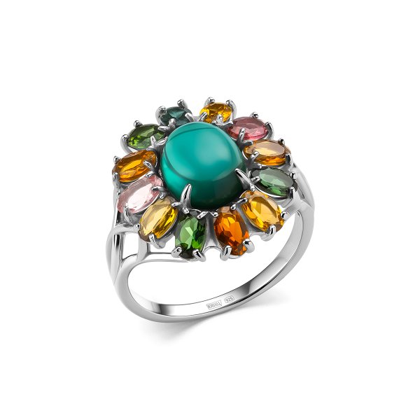 Кольцо Дар - Серебро 925, Кварц, Фианит (арт. К-3986рк528428)