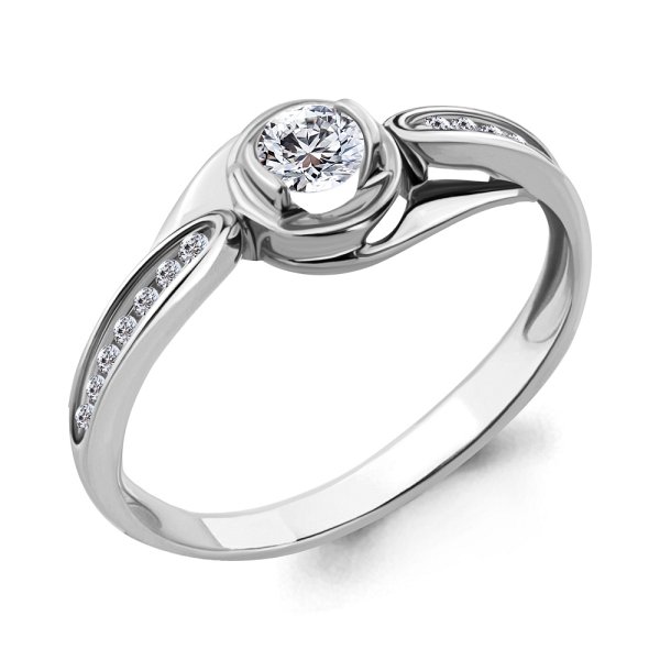 Кольцо Аквамарин - Серебро 925, Фианит (арт. 66569А.5)