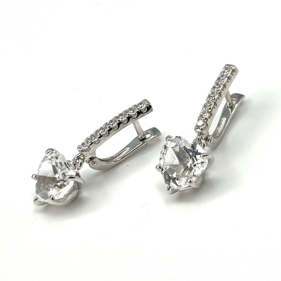 Серьги Дар - Серебро 925, Горный хрусталь, Фианит (арт. С-5227рс42900)