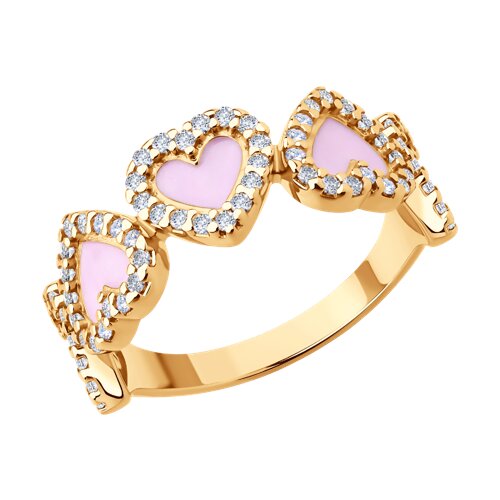 Кольцо SOKOLOV - Серебро 925, Фианит, Эмаль (арт. 93011125)