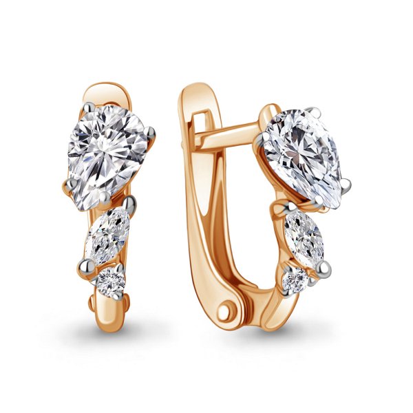 Серьги Аквамарин - Золото 375, Фианит (арт. 49805.8)