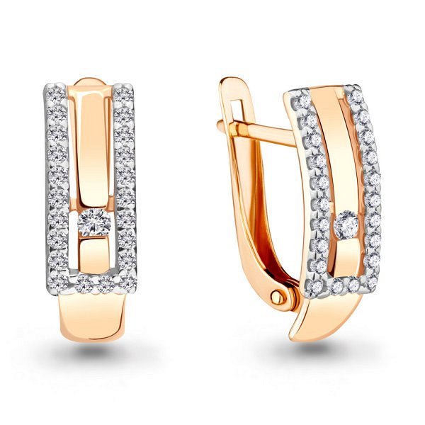 Серьги Аквамарин - Золото 375, Фианит (арт. 45322А.8)