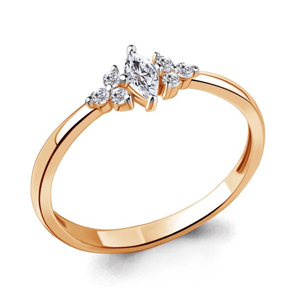 Кольцо Аквамарин - Золото 585, Фианит (арт. 68999А.1)