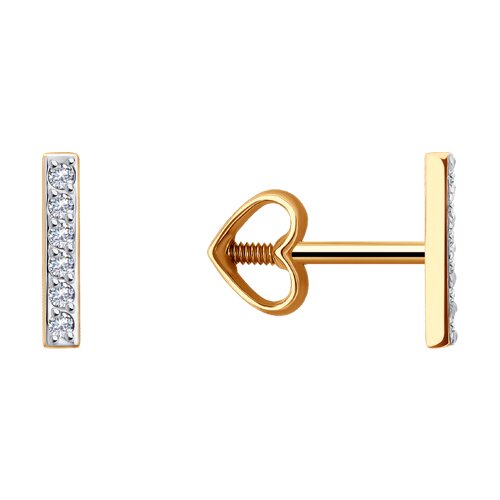 Серьги Diamant - Золото 585, Фианит (арт. 51-122-02235-1)