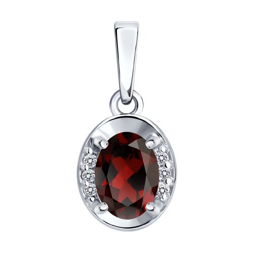 Подвеска SOKOLOV - Серебро 925, Гранат, Фианит (арт. 92030880)