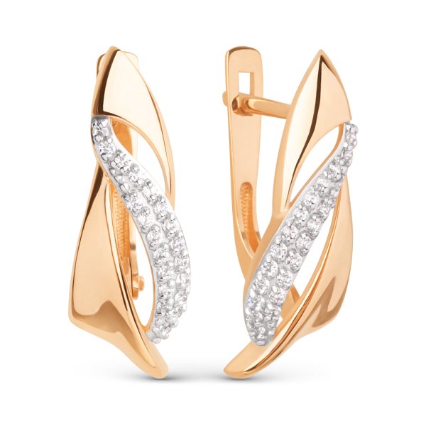 Серьги ЮФ Династия - Золото 585, Фианит (арт. 024772-1102)