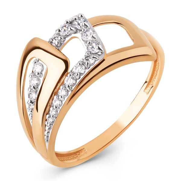 Кольцо ЮФ Династия - Золото 585, Фианит (арт. 026811-1102)