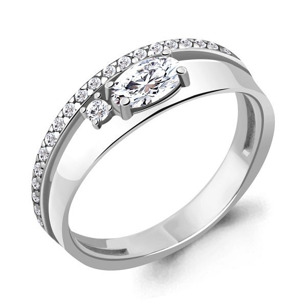 Кольцо Аквамарин - Серебро 925, Фианит (арт. 68924А.5)