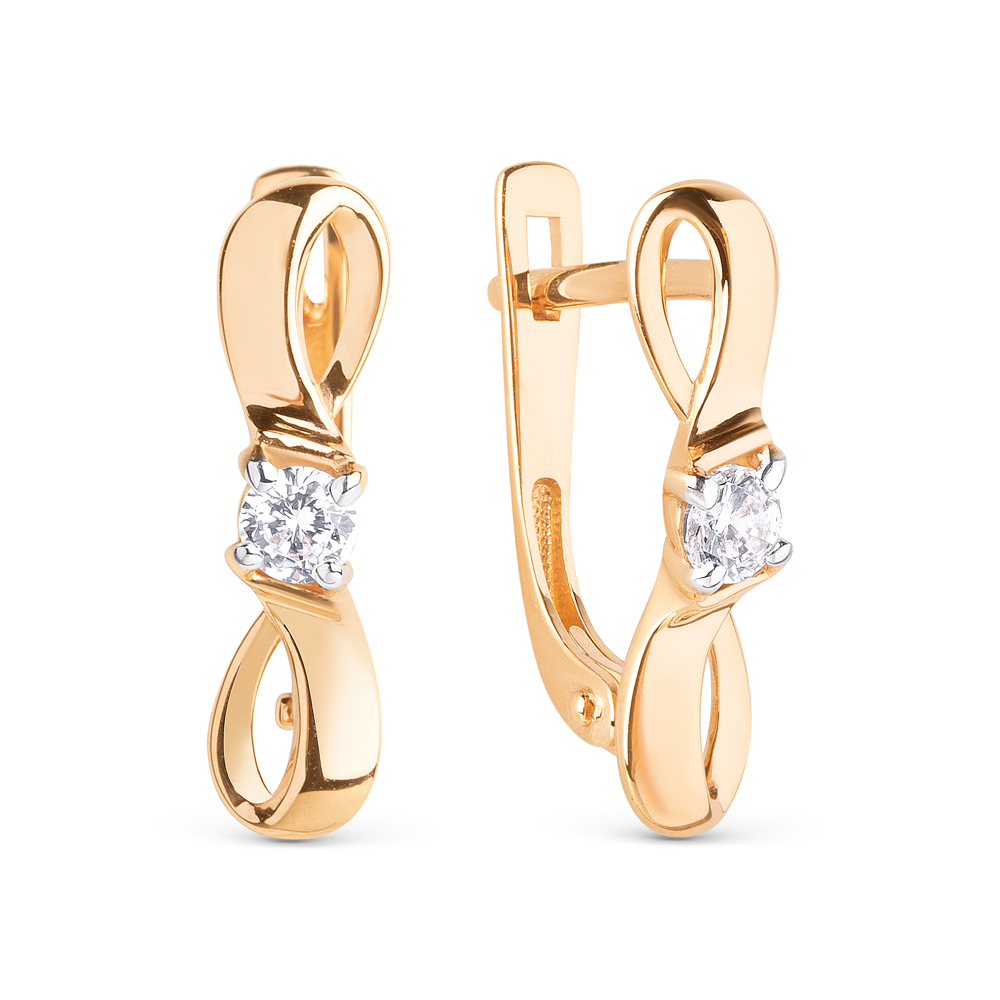 Серьги ЮФ Династия - Золото 375, Фианит (арт. 015102-5102)