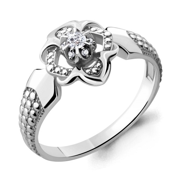 Кольцо Аквамарин - Серебро 925, Фианит (арт. 68299.5)