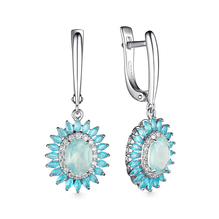 Серьги Дар - Серебро 925, Агат, Кварц, Фианит (арт. С-5061рс43513500)