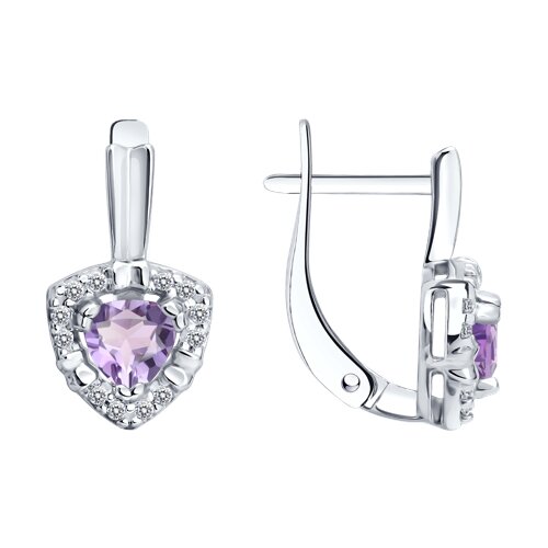Серьги SOKOLOV - Серебро 925, Аметист, Фианит (арт. 92025336)