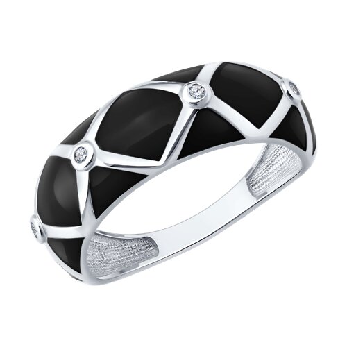 Кольцо Diamant - Серебро 925, Фианит, Эмаль (арт. 94-110-00235-2)