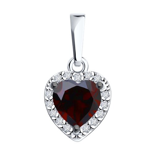 Подвеска SOKOLOV - Серебро 925, Гранат, Фианит (арт. 92030780)
