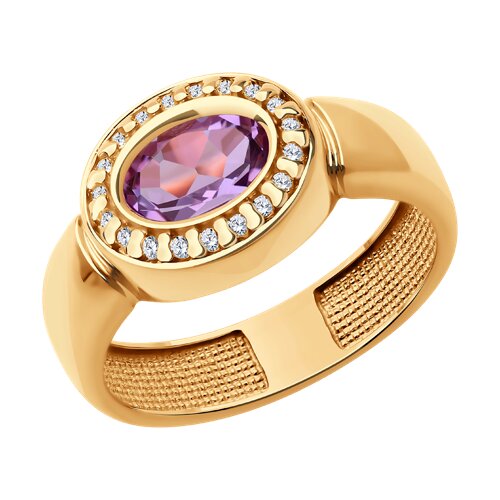 Кольцо SOKOLOV - Серебро 925, Аметист, Фианит (арт. 92014555)