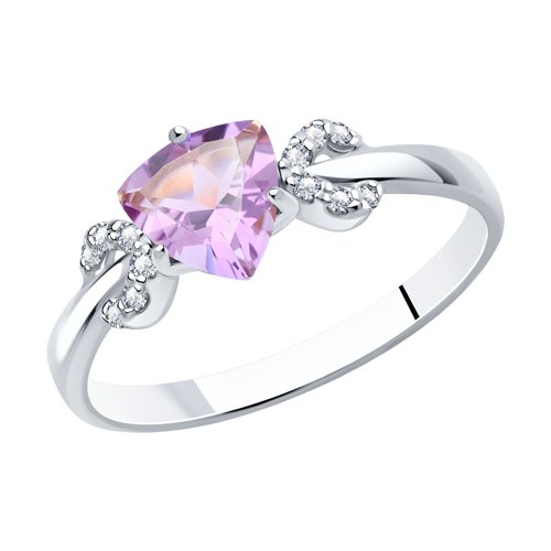 Кольцо SOKOLOV - Серебро 925, Аметист, Фианит (арт. 92011042)