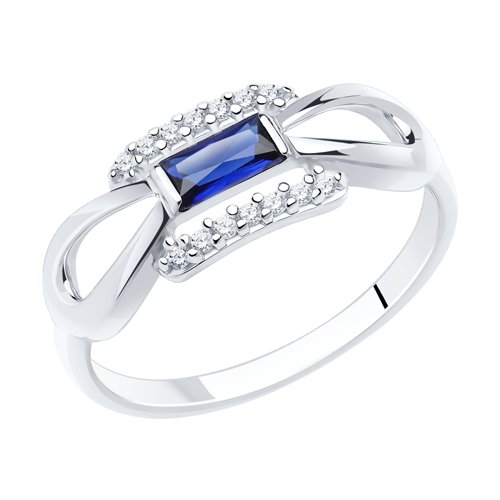 Кольцо Diamant - Серебро 925, Синтетический сапфир , Фианит (арт. 94-310-00726-1)