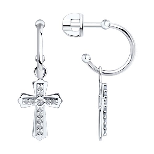 Серьги SOKOLOV - Серебро 925, Фианит (арт. 94026806)