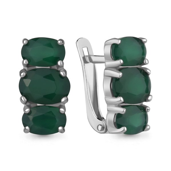 Серьги Аквамарин - Серебро 925, Агат (арт. 4429509.5)