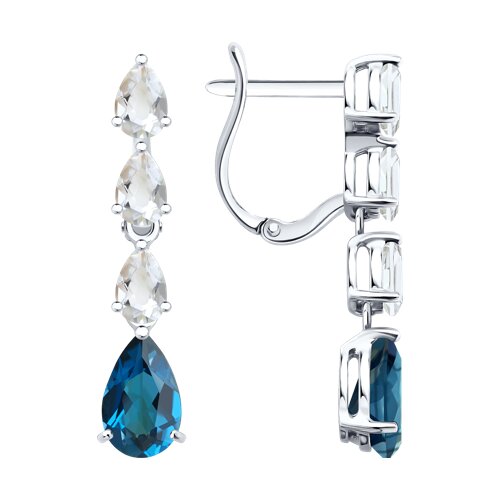 Серьги SOKOLOV - Золото 585, Топаз лондон (арт. 729375-3)