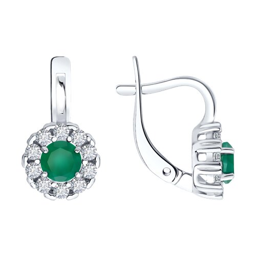 Серьги SOKOLOV - Серебро 925, Агат, Фианит (арт. 92023182)