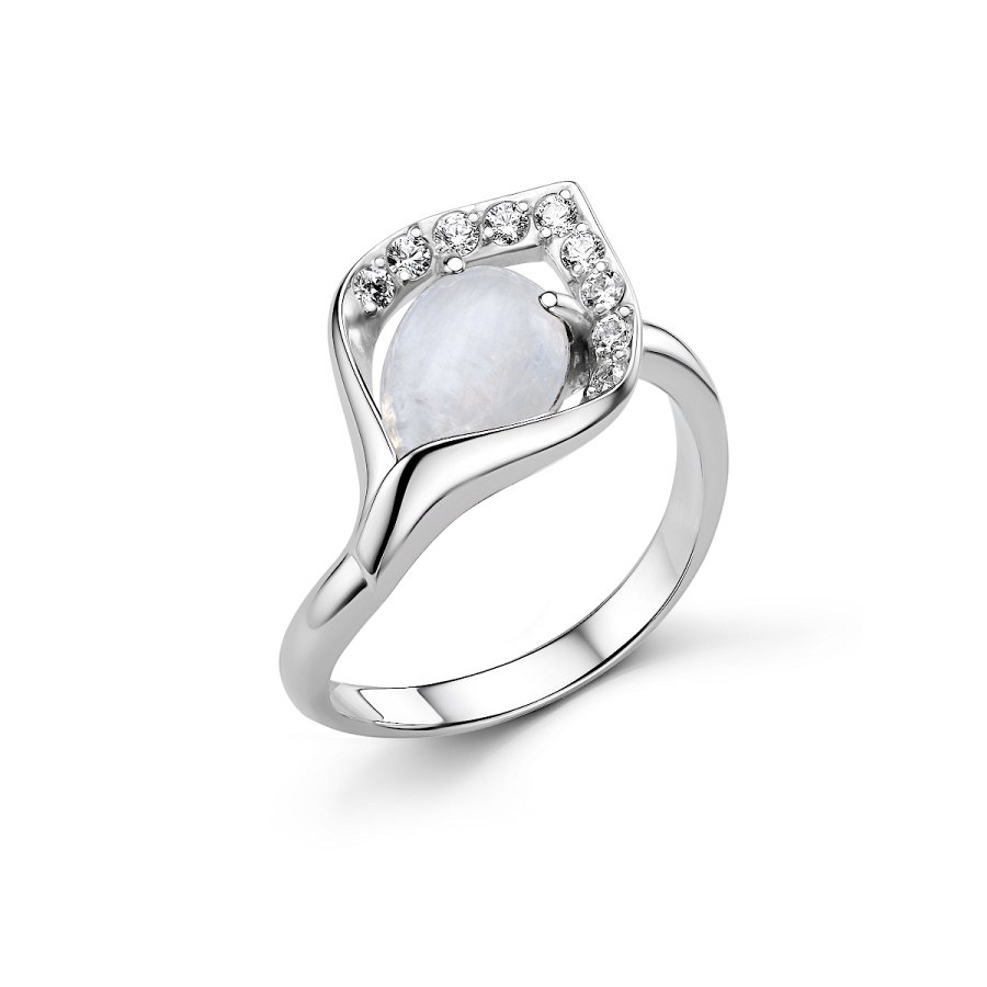 Кольцо Дар - Серебро 925, Лунный камень, Фианит (арт. К-5242рк43600)