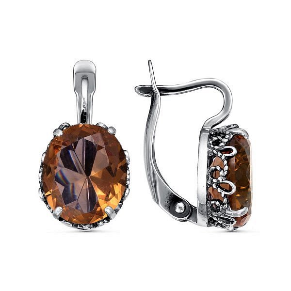 Серьги Красная пресня - Серебро 925, Синтетический султанит (арт. 33812370-22)