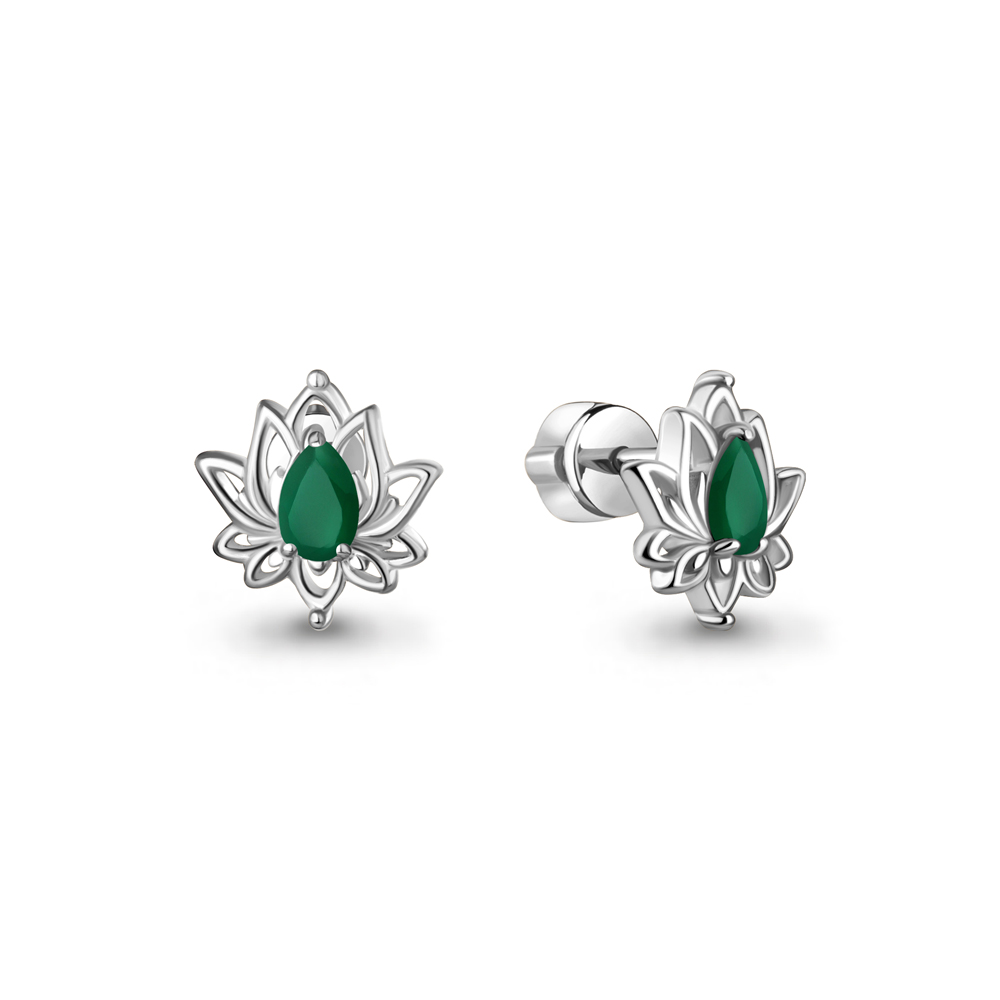 Серьги Аквамарин - Серебро 925, Агат (арт. 45040409.5)
