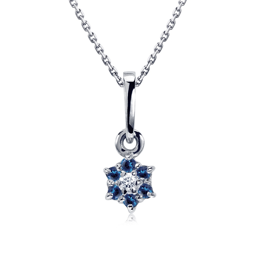 Подвеска Platinum Lab. - Платина 950, Сапфир, Бриллиант (арт. ПП-205С-01)