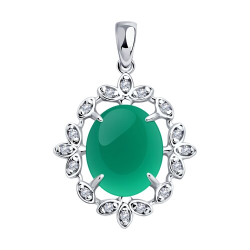 Подвеска SOKOLOV - Серебро 925, Агат, Фианит (арт. 92030814)