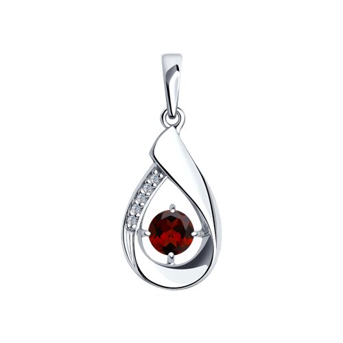 Подвеска Diamant - Серебро 925, Гранат, Фианит (арт. 94-330-00695-2)