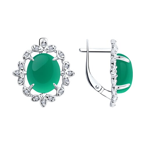 Серьги SOKOLOV - Серебро 925, Агат, Фианит (арт. 92023120)