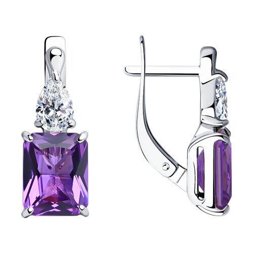 Серьги SOKOLOV - Серебро 925, Синтетический ситалл , Фианит (арт. 92021413)