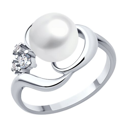 Кольцо SOKOLOV - Серебро 925, Жемчуг культивированный, Фианит (арт. 92014447)