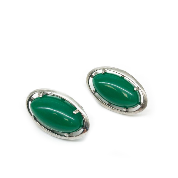 Серьги Янтарная волна - Серебро 925, Хризопраз (арт. 821201)