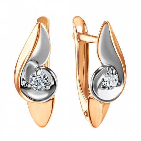 Серьги golden glob - Золото 585, Фианит (арт. СргЛ22бцФз585)