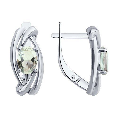 Серьги Diamant - Серебро 925, Празиолит (арт. 94-320-00186-2)