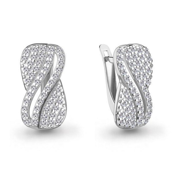 Серьги Аквамарин - Серебро 925, Фианит (арт. 400843А.5)