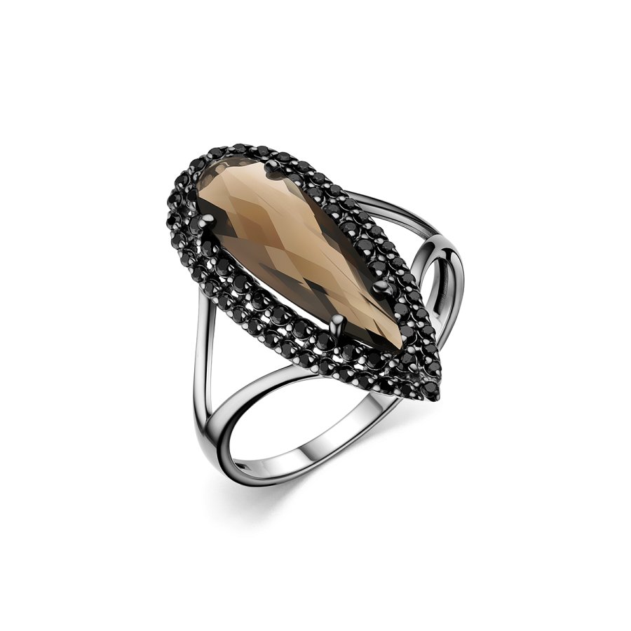 Кольцо Дар - Серебро 925, Раухтопаз, Шпинель (арт. К-3219чрс40716)