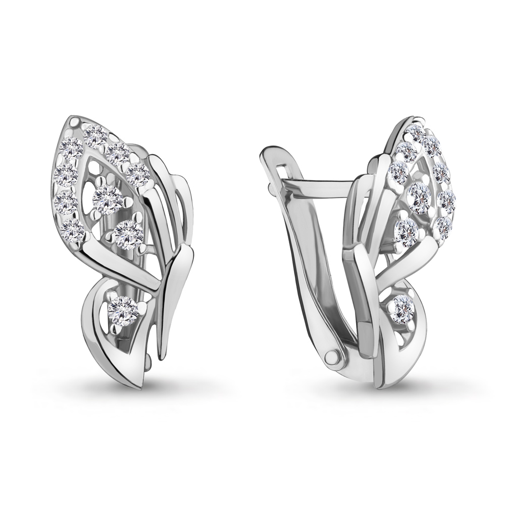 Серьги Аквамарин - Серебро 925, Фианит (арт. 46886А.5)