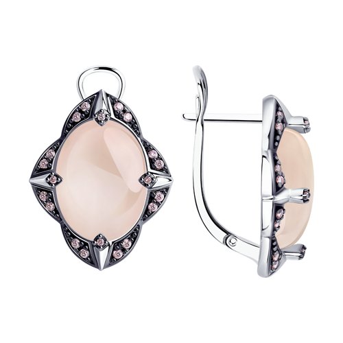Серьги Diamant - Серебро 925, Кварц, Фианит (арт. 94-320-00964-1)