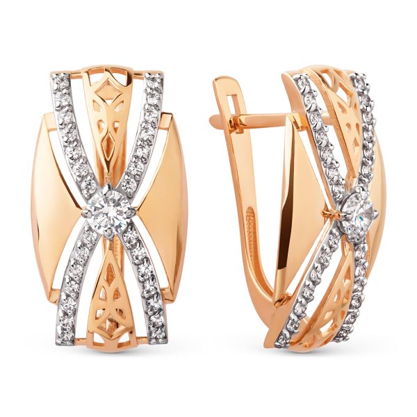 Серьги ЮФ Династия - Золото 375, Фианит (арт. 031192-5102)