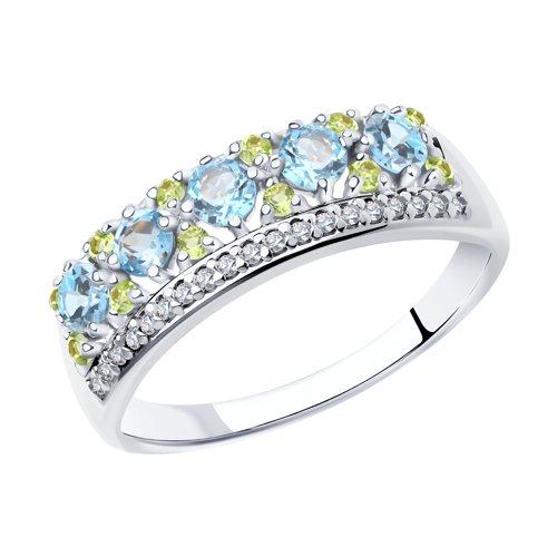 Кольцо SOKOLOV - Серебро 925, Топаз, Фианит (арт. 92012018)