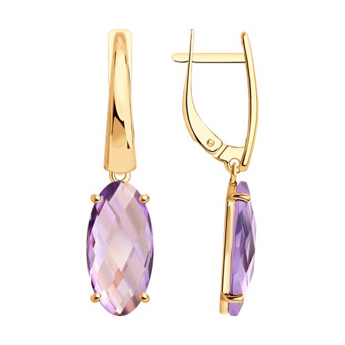 Серьги Diamant - Золото 585, Аметист (арт. 51-321-03012-1)