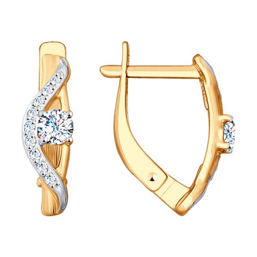 Серьги SOKOLOV - Золото 585, Фианит (арт. 028077)