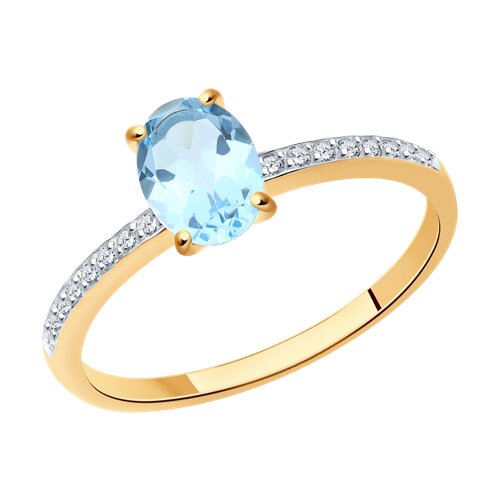 Кольцо SOKOLOV - Золото 585, Топаз, Фианит (арт. 716692)